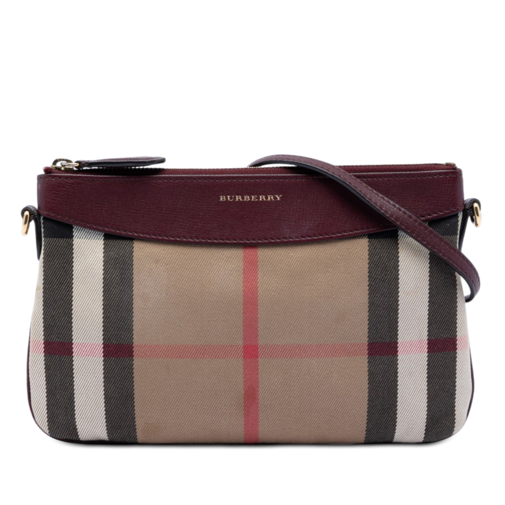 Pre-Loved Burberry Mega Check Canvas Derby Peyton Crossbody